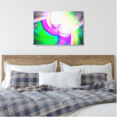 SPIRALFLUO - Psychedelic Colorful Modern Fractal - Canvas Afdruk (Insitu (Slaapkamer))