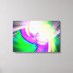 SPIRALFLUO - Psychedelic Colorful Modern Fractal - Canvas Afdruk
