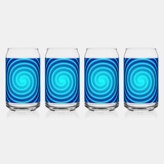 Spiraling Blue Vertigo Blikvorm Glas (Voorkant)