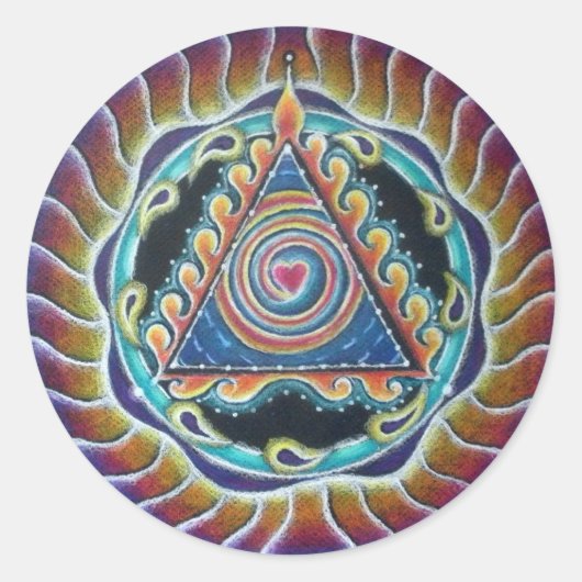 Spiraling Heart Mandala Sticker (Voorkant)