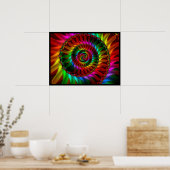Spiraling Rainbow Petals Poster (Keuken)
