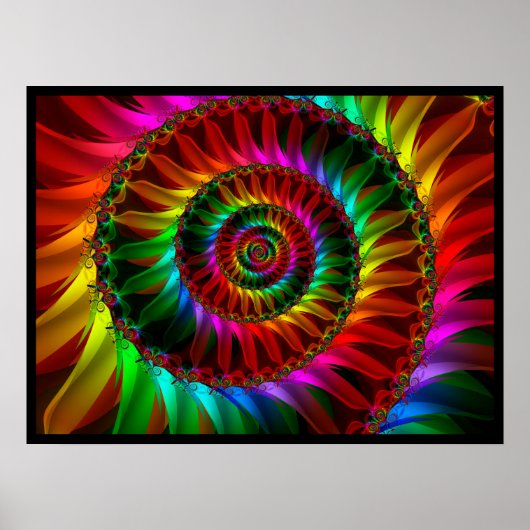 Spiraling Rainbow Petals Poster (Voorkant)