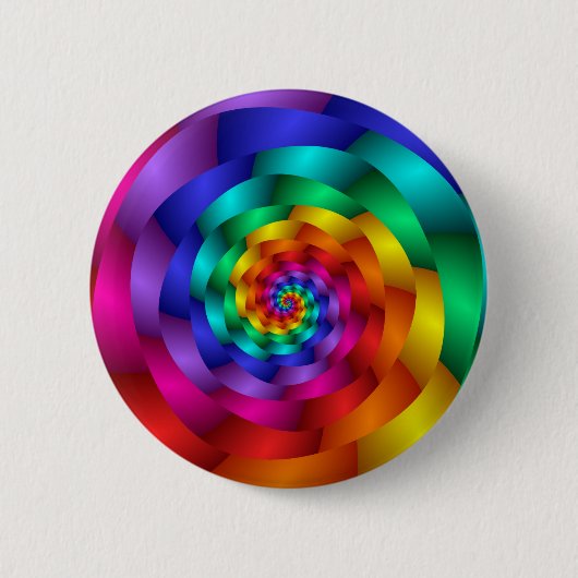 Spiraling Rainbow-Roos Ronde Button 5,7 Cm (Voorkant)