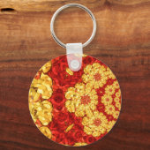 Spiraling Red en Gold Abstract Sleutelhanger (Voorkant)