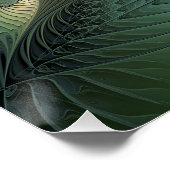 Spirals Beige Green Turquoise Abstracte Fractal Ar Perfect Poster (Hoek)