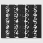 Spirals en Swirls Black en White Pattern Cadeaupapier (Vlak)