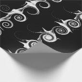 Spirals en Swirls Black en White Pattern Cadeaupapier (Hoek)