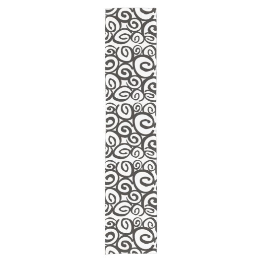 Spirals Patroon Zwart-wit en jouw ideeën Korte Tafelloper (Voorkant)