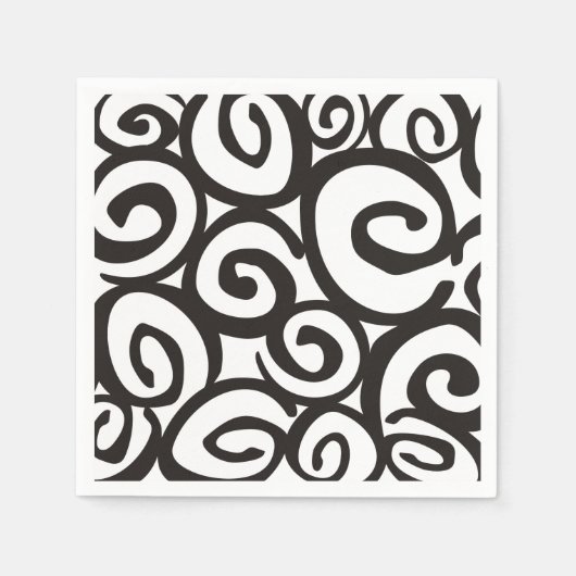 Spirals Patroon Zwart-wit en jouw ideeën Servetten (Voorkant)