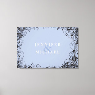 SPIRALS & STARS Joodse bruiloft Sign-In Board Canvas Afdruk