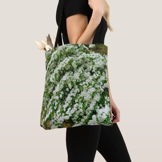 Spirea Arguta sur tout le sac d'impression (De près)