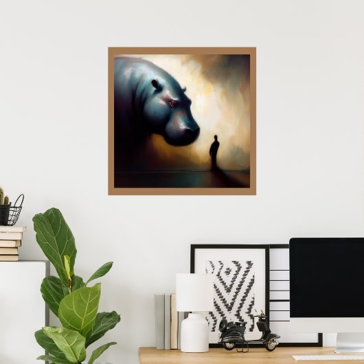 Spirit Animal Hippopotamus 2 Poster (Thuiskantoor)