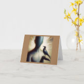 Spirit Animal Mockingbird 2 Carte de voeux pliée (Fleur jaune)