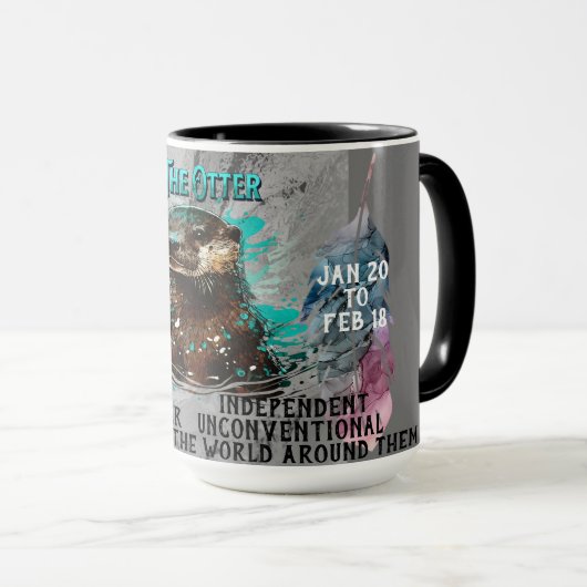 "Spirit Animal" Otter Jan - Feb Coffee Mug (Devant droit)