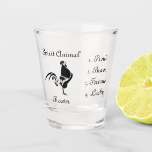 Spirit Animal Rooster Silhouette Shot Glass Glas