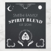 Spirit Board Celestial Black & White Halloween Wijn Etiket (Enkel label)