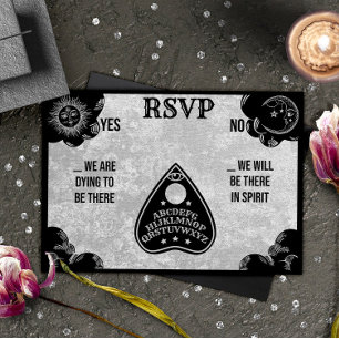 Spirit Board Gothic, Herfst & Halloween Wedding RS Notitiekaartje