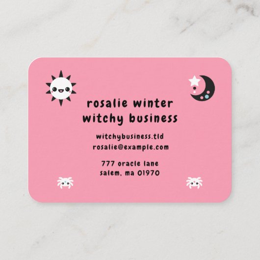 Spirit Board Visitekaartje (Achterkant)