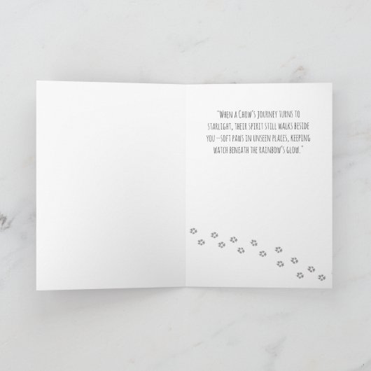 SPIRIT CHOW PROMISE Memorial Folded Greeting Card Kaart (Binnen)