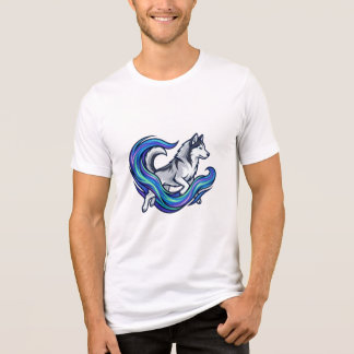 Spirit Husky Elektrisch Blauwe Aura Grafiek Tri-Blend Shirt