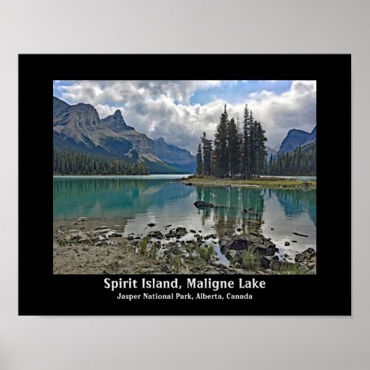 Spirit Island Maligne Lake Landscape Design Poster (Voorkant)