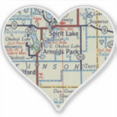 Spirit Lake IA  kaart Sticker (Voorkant)