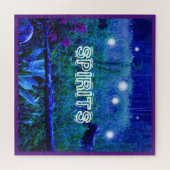 Spirit Lights Orbs Blue Night Marsh Meadow Legpuzzel (Horizontaal)