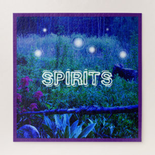 Spirit Lights Orbs Blue Night Marsh Meadow Legpuzzel