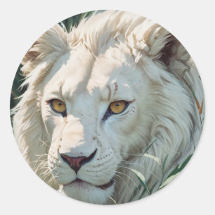 Spirit Lion - Zeldzame Witte Leeuw Ronde Sticker