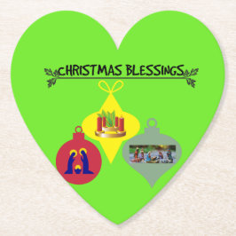 Spirit of Christmas Trio van Religieuze Ornamenten Kartonnen Onderzetters