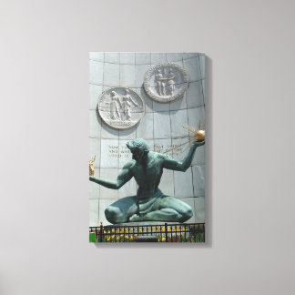 Spirit of Detroit Wrapped Canvas Afdruk