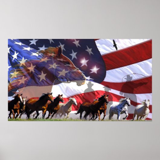 Spirit of Freedom Cowboy Chevaux de l'Ouest Poster (Devant)