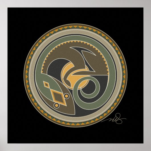 Spirit of Lizard Black background Poster (Voorkant)