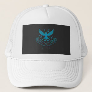 : Spirit of Peace Vliegende Duif Lijnkunst T-Shirt Trucker Pet