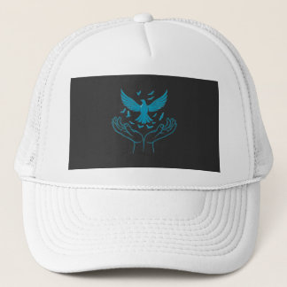 : Spirit of Peace Vliegende Duif Lijnkunst T-Shirt Trucker Pet