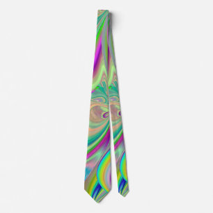 Spirit of Summer Breeze , Abstracte 3D Rainbowart Stropdas