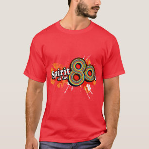 "Spirit of the 80's" mannen meerkleurige logo rood T-shirt