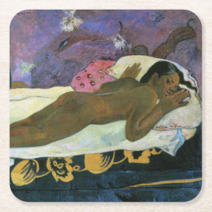 Spirit of the Dead Watching, Gauguin Vierkante Kartonnen Onderzetter
