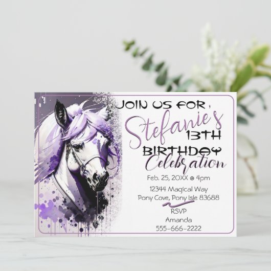 Spirit Pony 27 Anniversaire Invitation (Debout devant)