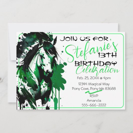 Spirit Pony 35 Anniversaire Invitation (Devant)