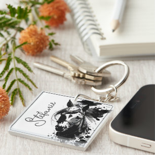 Spirit Pony 3 Zwart & Wit Sleutelhanger