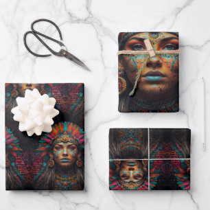 Spirit Realms - Mystieke Indiaanse Fantasie Inpakpapier Vel