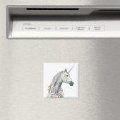 Spirit Unicorn met bloemen rond de nek Magneet (Insitu (Vaatwasser))