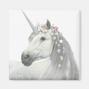 Spirit Unicorn met Flowers in Mane Magneet
