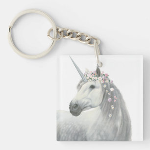 Spirit Unicorn met Flowers in Mane Sleutelhanger