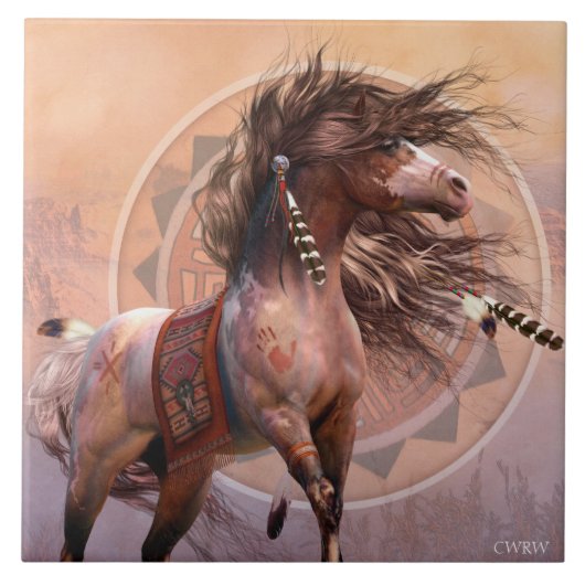 Spirit Warrior Art Tile Tegeltje (Voorkant)