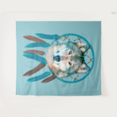 Spirit Wolf Dream Catcher Wandkleed (Voorkant (horizontaal))