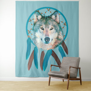Spirit Wolf Dream Catcher Wandkleed