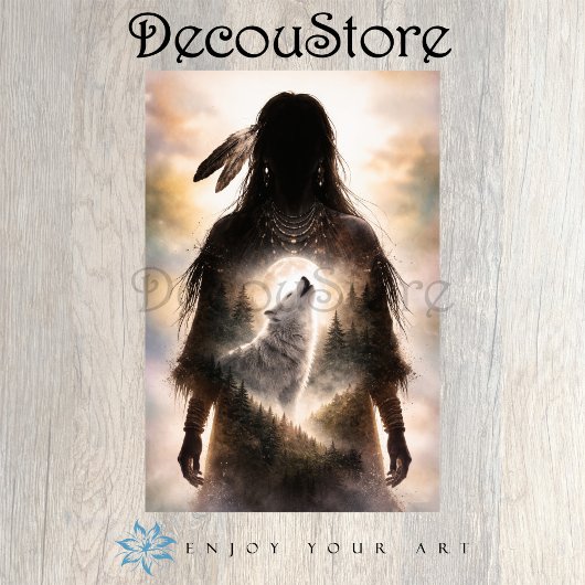 Spirit Wolf Within Decoupage Tissuepapier