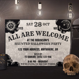 Spiriteboard gotische spooky heks Halloween-feest Kaart